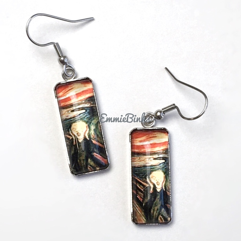 New ‘The Scream’ Art Series Drop Dangle Earrings | Munch Art Print - Painting